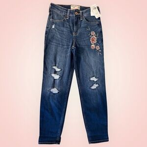 Abercrombie Kids Dark Blue Floral Jeans